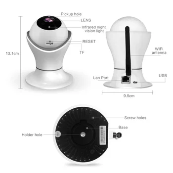 2 million HD 360 degree rotating PTZ Wifi IP camera 1080P wireless network home security CCTV camera 360eye video baby monitor 
2 million HD 360 degree rotating PTZ Wifi IP camera 1080P wireless network home security CCTV camera 360eye video baby monitor