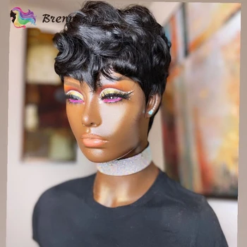 Short Pixie Cut Human Hair wigs Natural Black color Glueless Brazilian wig Human Remy Hair Full Machine Made Wig For Black Women
Short Pixie Cut Human Hair wigs Natural Black color Glueless Brazilian wig Human Remy Hair Full Machine Made Wig For Black Women