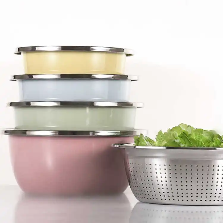 Color Stainless Steel Basin Thick Deepened Circle Egg Pots Washing Basin Dough Basin Rice Basin
Color Stainless Steel Basin Thick Deepened Circle Egg Pots Washing Basin Dough Basin Rice Basin