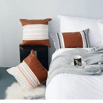 Cool Geometric Patchwork Cushion Covers Quality Cotton and PU Leather Pillowcase Setting Room Decor Pillow Cover 45x45cm/30x50cm
Cool Geometric Patchwork Cushion Covers Quality Cotton and PU Leather Pillowcase Setting Room Decor Pillow Cover 45x45cm/30x50cm