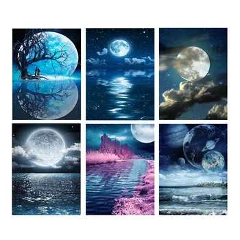 40x50cm Canvas Fantasy Cartoon Oil Painting Digital Set Acrylic Painting Digital Canvas Hand-painted Seaside Moonlight Painting 
40x50cm Canvas Fantasy Cartoon Oil Painting Digital Set Acrylic Painting Digital Canvas Hand-painted Seaside Moonlight Painting