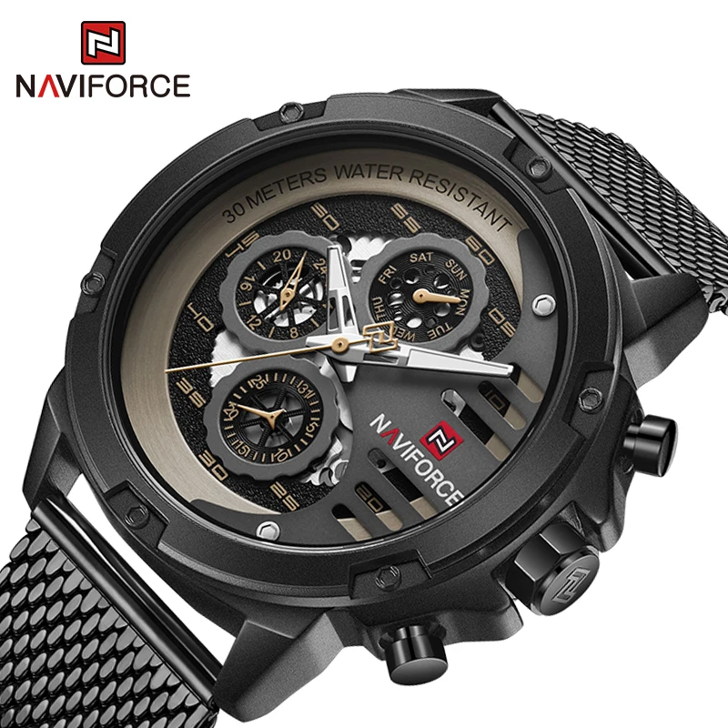 NAVIFORCE Watches Mens Top Luxury Brand Calendar Waterproof Steel strap Clock Male Casual Quartz Wristwatch Relogios Masculino
NAVIFORCE Watches Mens Top Luxury Brand Calendar Waterproof Steel strap Clock Male Casual Quartz Wristwatch Relogios Masculino