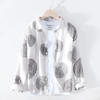 2020 Men's Long Sleeve Polka Dot Shirts 100% Pure Linen Summer Casual Shirts Man Blue Turn Down Collar Shirt Male Tops Blouse Y2
2020 Men's Long Sleeve Polka Dot Shirts 100% Pure Linen Summer Casual Shirts Man Blue Turn Down Collar Shirt Male Tops Blouse Y2