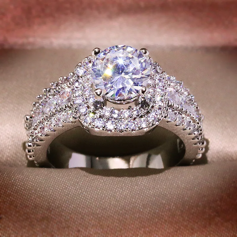 Роскошное женское кольцо кольца серебряное сердце со стрелкой мозаика AAA CZ