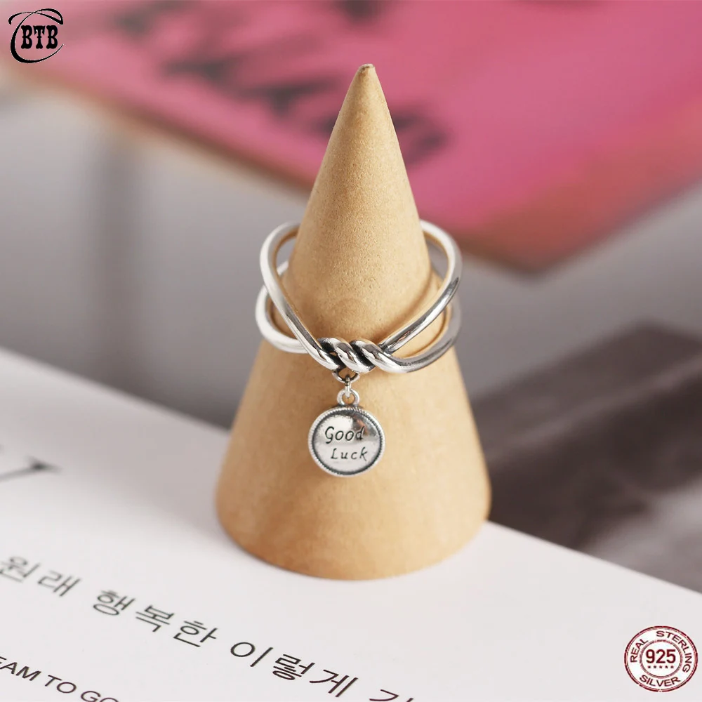 100% Authentic 925 Sterling Silver Good Luck Dangle Charms Open Rings Retro Geometric Lines Weave Finger Ring for Women Jewelry
100% Authentic 925 Sterling Silver Good Luck Dangle Charms Open Rings Retro Geometric Lines Weave Finger Ring for Women Jewelry