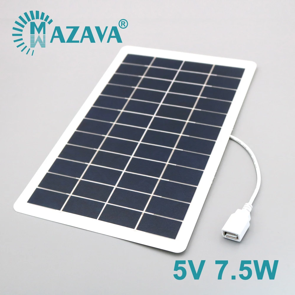 7.5W USB Solar Panel 1500mA 7.5 W 5 V Portable Solar Charger Pane Climbing Fast Charger Travel DIY Solar Charger Generator
7.5W USB Solar Panel 1500mA 7.5 W 5 V Portable Solar Charger Pane Climbing Fast Charger Travel DIY Solar Charger Generator