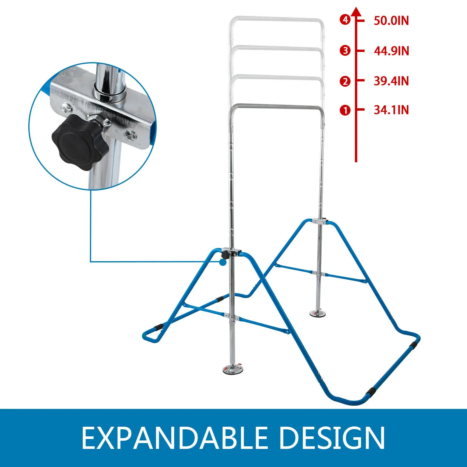 Expandable Foldable Kids Gymnastics Bar Horizontal Exercise Training Bars