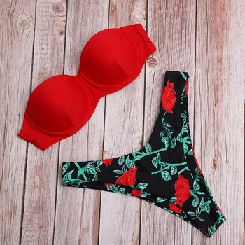 Floral Bikini Women Swimsuit Bandeau Biquini Print Swimwear Female Bathing Suit Push Up Bikini Set Bandage Bikini Sexy
Floral Bikini Women Swimsuit Bandeau Biquini Print Swimwear Female Bathing Suit Push Up Bikini Set Bandage Bikini Sexy