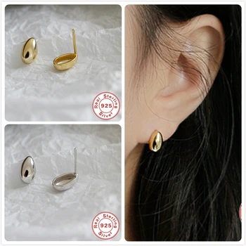 925 Sterling Silver Earrings For Women Wedding Engagement Water Drop Shape Earrings Girl Gold Stud Earrings Minimalism aretes R5 
925 Sterling Silver Earrings For Women Wedding Engagement Water Drop Shape Earrings Girl Gold Stud Earrings Minimalism aretes R5