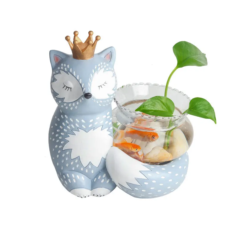 5 Betta Goldfish Mini Fish Bowl Ecology Glass Portable Desktop Aquarium Mini Nano Fish Tank Office Decoration