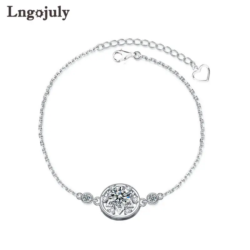 

Fine Jewelry 0.5ct D Color Star Rhodium Plating 925 Silver Moissanite Bracelet Diamond Test Passed Jewelry Woman Girlfriend Gift