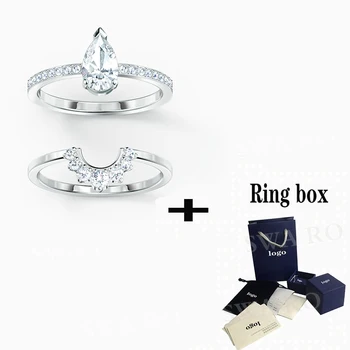 

SWA 2020 New Exquisite All-match Attract Pear Ring, Simple And Elegant Jewelry Best Wedding Anniversary Gift For Your Wife