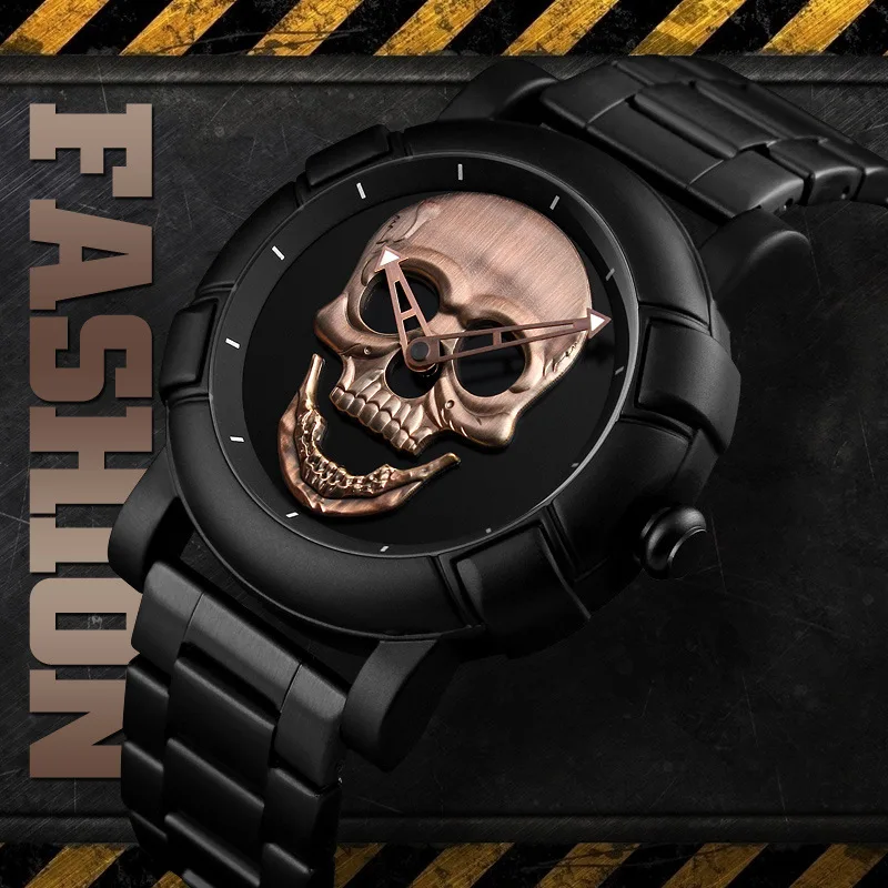 Fashion Men's Large Dial Personality Three-dimensional Creative Steel Band Quartz Watch Waterproof Trend Dark Herald Watch
Fashion Men's Large Dial Personality Three-dimensional Creative Steel Band Quartz Watch Waterproof Trend Dark Herald Watch