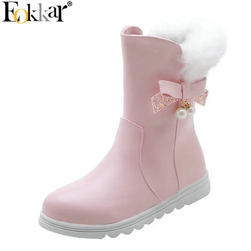 Eokkar 2020 Women Sonw Boots Wedges Heel Round Toe Winter Ankle Boots Elegant Warm Fur Inside Ladies Boots with Bow Size 34-43
Eokkar 2020 Women Sonw Boots Wedges Heel Round Toe Winter Ankle Boots Elegant Warm Fur Inside Ladies Boots with Bow Size 34-43