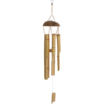 Handmade Wind Chimes Bamboo Bell Tubes, Half Coconut Wood Top Wooden Chimes Outdoor Indoor Home Decor 
Handmade Wind Chimes Bamboo Bell Tubes, Half Coconut Wood Top Wooden Chimes Outdoor Indoor Home Decor