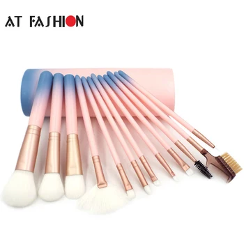 

AT FASHION Prefessional 12pcs Makeup Brush Set High Quality Cosmetic Brushes Make Up Tool Kit with Cup Holder Case