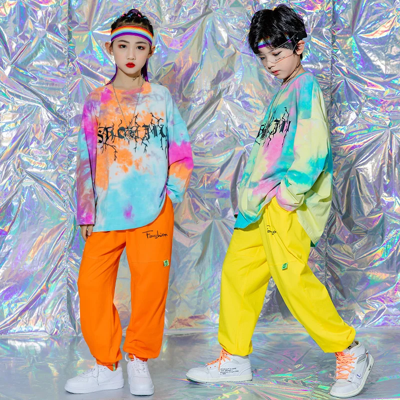 Kids Show Hip Hop Clothing Tie Dye Sweatshirt Tops Jogger Pants Streetwear For Girls Boys Dance Costume Singers Stage Clothes
Kids Show Hip Hop Clothing Tie Dye Sweatshirt Tops Jogger Pants Streetwear For Girls Boys Dance Costume Singers Stage Clothes