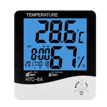 Indoor Hygrometer Thermometer Weather Station with Date Time Alarm Clock Night Light C/F LCD Digital Temperature Humidity Meter
Indoor Hygrometer Thermometer Weather Station with Date Time Alarm Clock Night Light C/F LCD Digital Temperature Humidity Meter