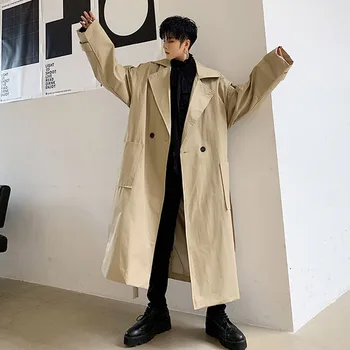 Men Outerwear Loose Casual Long Windbreaker Coat Male Women Spring Autumn Vintage Streetwear Hip Hop Trench Jacket Overcoat 
Men Outerwear Loose Casual Long Windbreaker Coat Male Women Spring Autumn Vintage Streetwear Hip Hop Trench Jacket Overcoat