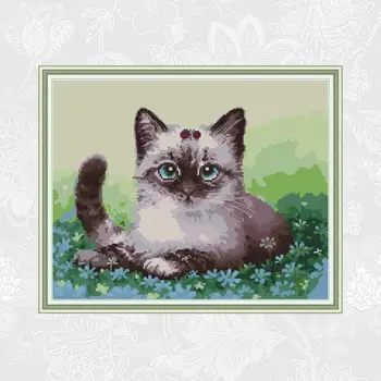 DIY Handmade Printed Cross-stitch Kit Cat in the flowers Cross Stitch Printed On Canvas Embroidery Set Needlework
DIY Handmade Printed Cross-stitch Kit Cat in the flowers Cross Stitch Printed On Canvas Embroidery Set Needlework