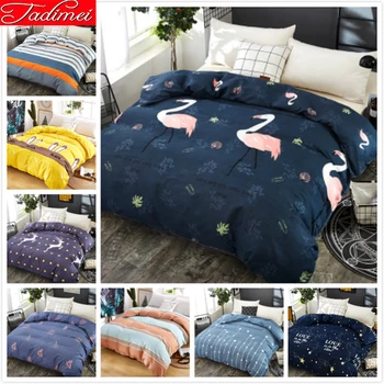 

Single Twin Full Queen King Double Size 1 piece Duvet Cover Flamingo Pattern Bedding Bag 1.35m 1.5m 1.8m 2.0m 2.2m Soft Cotton