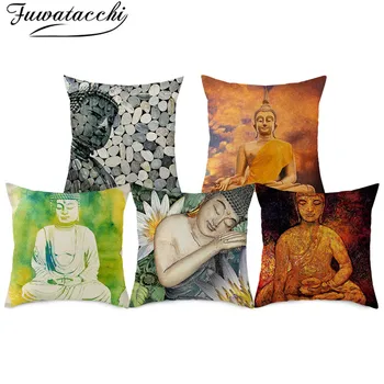 Fuwatacchi Linen Buddha Photo Cushion Cover Buddhistic God Portrait Throw Pillow Covers for Home Car Sofa Decorative Pillowcases 
Fuwatacchi Linen Buddha Photo Cushion Cover Buddhistic God Portrait Throw Pillow Covers for Home Car Sofa Decorative Pillowcases
