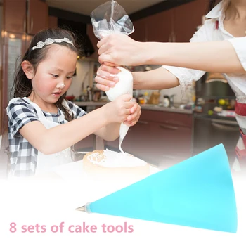 8Pcs Stainless Steel Tip Set Nozzle Reusable Silicone EVA Pastry Bag DIY Cake Cream Dessert Decor Different Accessories Tool 
8Pcs Stainless Steel Tip Set Nozzle Reusable Silicone EVA Pastry Bag DIY Cake Cream Dessert Decor Different Accessories Tool