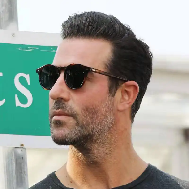 Солнцезащитные очки FEISHINI с матовой текстурой, круглые черные винтажные Модные солнцезащитные очки UV400 для мужчин и женщин, поляризационные брендовые дизайнерские 
Солнцезащитные очки FEISHINI с матовой текстурой, круглые черные винтажные Модные солнцезащитные очки UV400 для мужчин и женщин, поляризационные брендовые дизайнерские