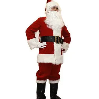 Wicked Costumes Super Deluxe 8pcs Santa Outfit Male Polyester Long Sleeve Round Neck Winter for Men Red-White 
Wicked Costumes Super Deluxe 8pcs Santa Outfit Male Polyester Long Sleeve Round Neck Winter for Men Red-White