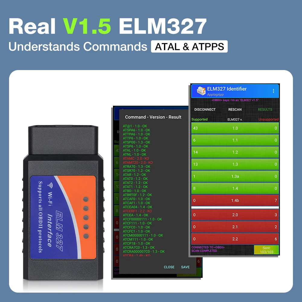 Generic Elm327 V1.5/WIFI OBD2 Scanner Diagnostic Car Elm327 V1.5 OBD 2