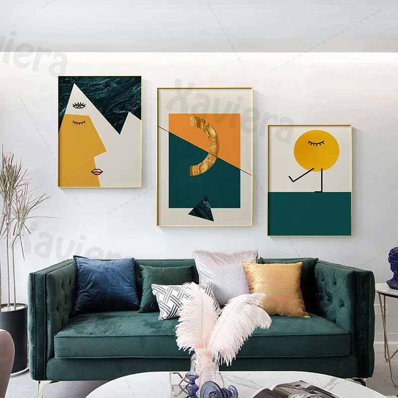 Abstract Geometric Pattern Face Canvas Painting Yellow and Green Wall Art Posters and Prints Nordic Minimalist Mural Frameless
Abstract Geometric Pattern Face Canvas Painting Yellow and Green Wall Art Posters and Prints Nordic Minimalist Mural Frameless