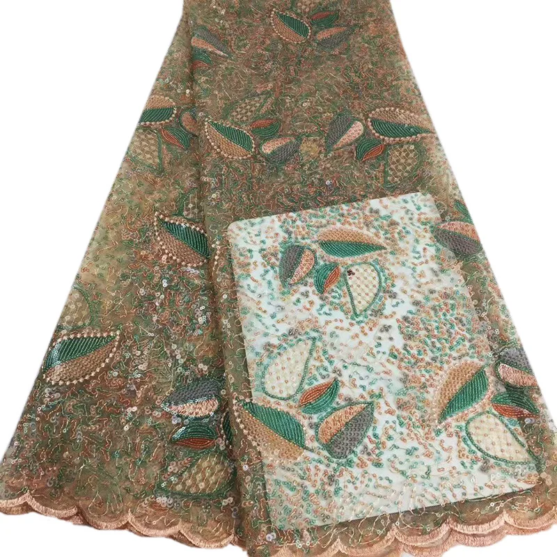 Women dresses fabrics African lace fabric graceful leaves pattern with colorful sequins design ADP2 French net lace fabric
Women dresses fabrics African lace fabric graceful leaves pattern with colorful sequins design ADP2 French net lace fabric