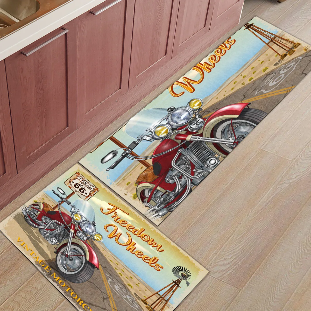 Long Kitchen Mat Highway Motorcycle Retro Style Modern Area Rugs Living Room Home Entrance Bathroom Carpet Doormat Hallway | Дом и сад