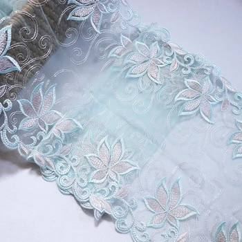 1Meter 23.5cm Width pink Flower Embroidered Lace Trim Blue Mesh Costume Decorative Lace Applique lingerie Trimmings Lace Fabric
1Meter 23.5cm Width pink Flower Embroidered Lace Trim Blue Mesh Costume Decorative Lace Applique lingerie Trimmings Lace Fabric