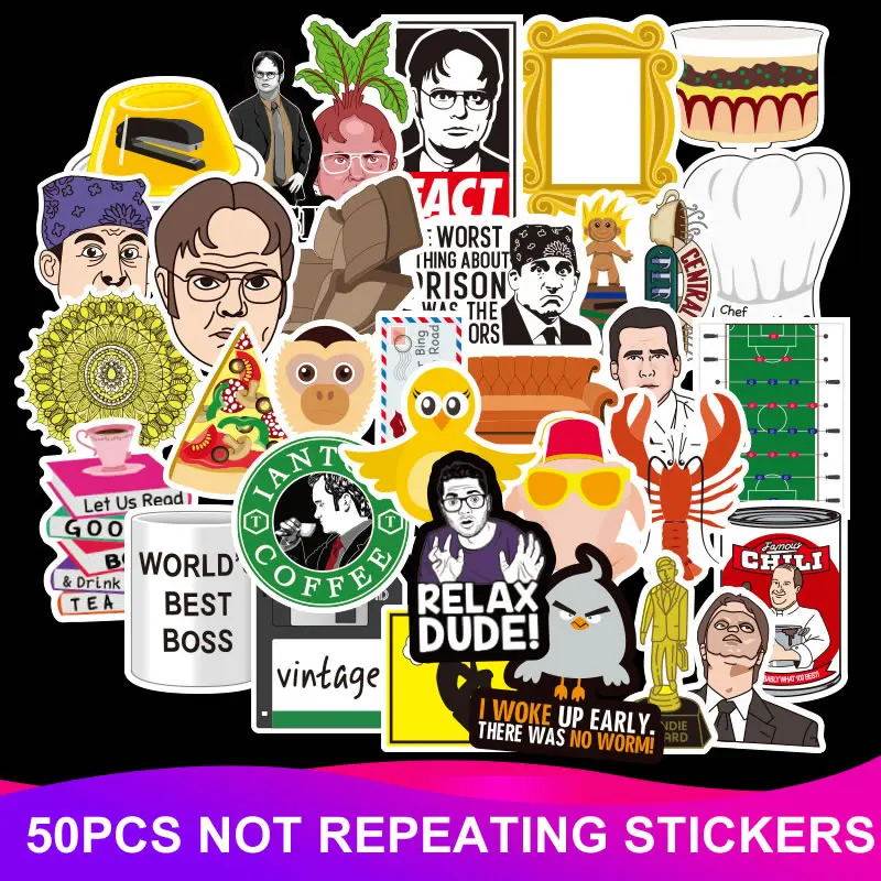 50pcs/Pack Waterproof Cartoons Office Friend Stickers Skateboard Suitcase Motorcycle Laptop Luggage Stickers Kids Classic Toy
50pcs/Pack Waterproof Cartoons Office Friend Stickers Skateboard Suitcase Motorcycle Laptop Luggage Stickers Kids Classic Toy