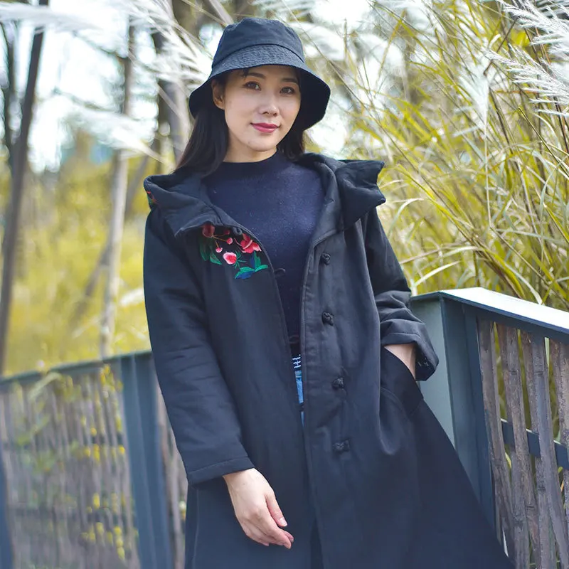 2019 Winter New Style Mid-length Slim Fit Large Size Literature And Art Ethnic-Style Embroidered Frog Stand Collar Cotton Overco
2019 Winter New Style Mid-length Slim Fit Large Size Literature And Art Ethnic-Style Embroidered Frog Stand Collar Cotton Overco