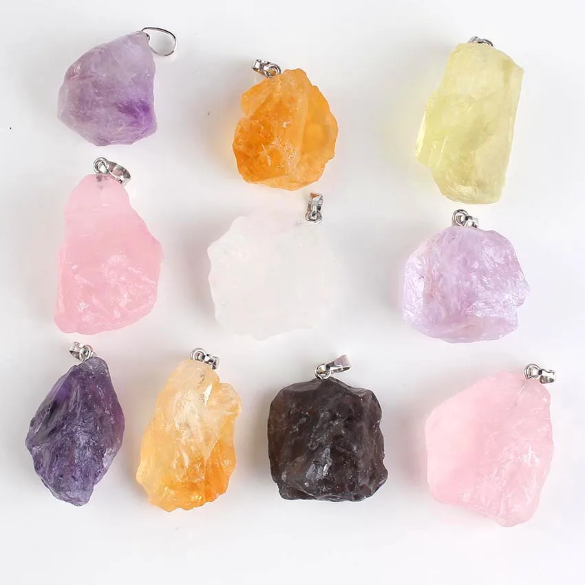 FYJS Unique Silver Plated Irregular Shape Amethysts Stone Pendant Yellow Citrines Crystal Jewelry
FYJS Unique Silver Plated Irregular Shape Amethysts Stone Pendant Yellow Citrines Crystal Jewelry