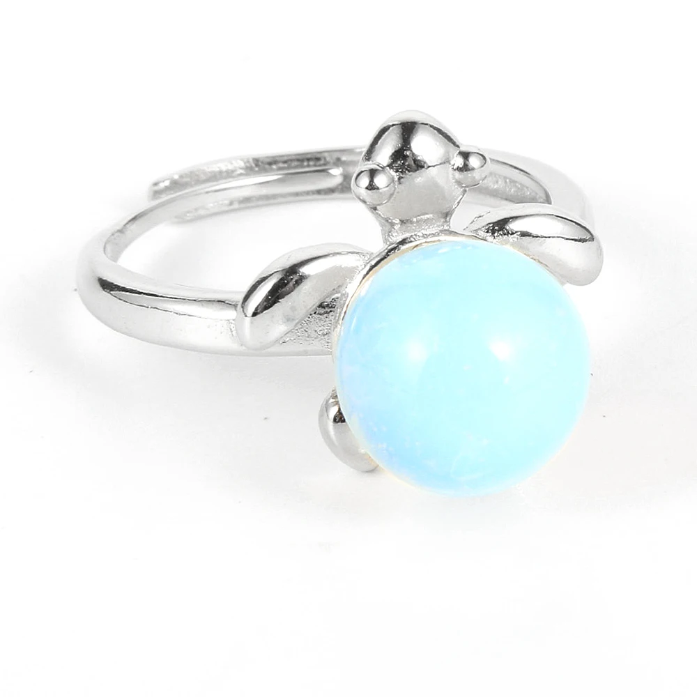 Cute Animal Turtle Rings For Women Girls Trendy Round Natural Stone Opal Turquoises Silver Plated Adjustable Joint Ring Jewelry
Cute Animal Turtle Rings For Women Girls Trendy Round Natural Stone Opal Turquoises Silver Plated Adjustable Joint Ring Jewelry