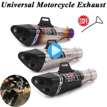 Universal Motorcycle Yoshimura Exhaust Pipe Escape Modified Moto 2 Holes Muffler For Ninja400 Z250 R15 MT-09 GSXR150 CBR300 ER6N
Universal Motorcycle Yoshimura Exhaust Pipe Escape Modified Moto 2 Holes Muffler For Ninja400 Z250 R15 MT-09 GSXR150 CBR300 ER6N
