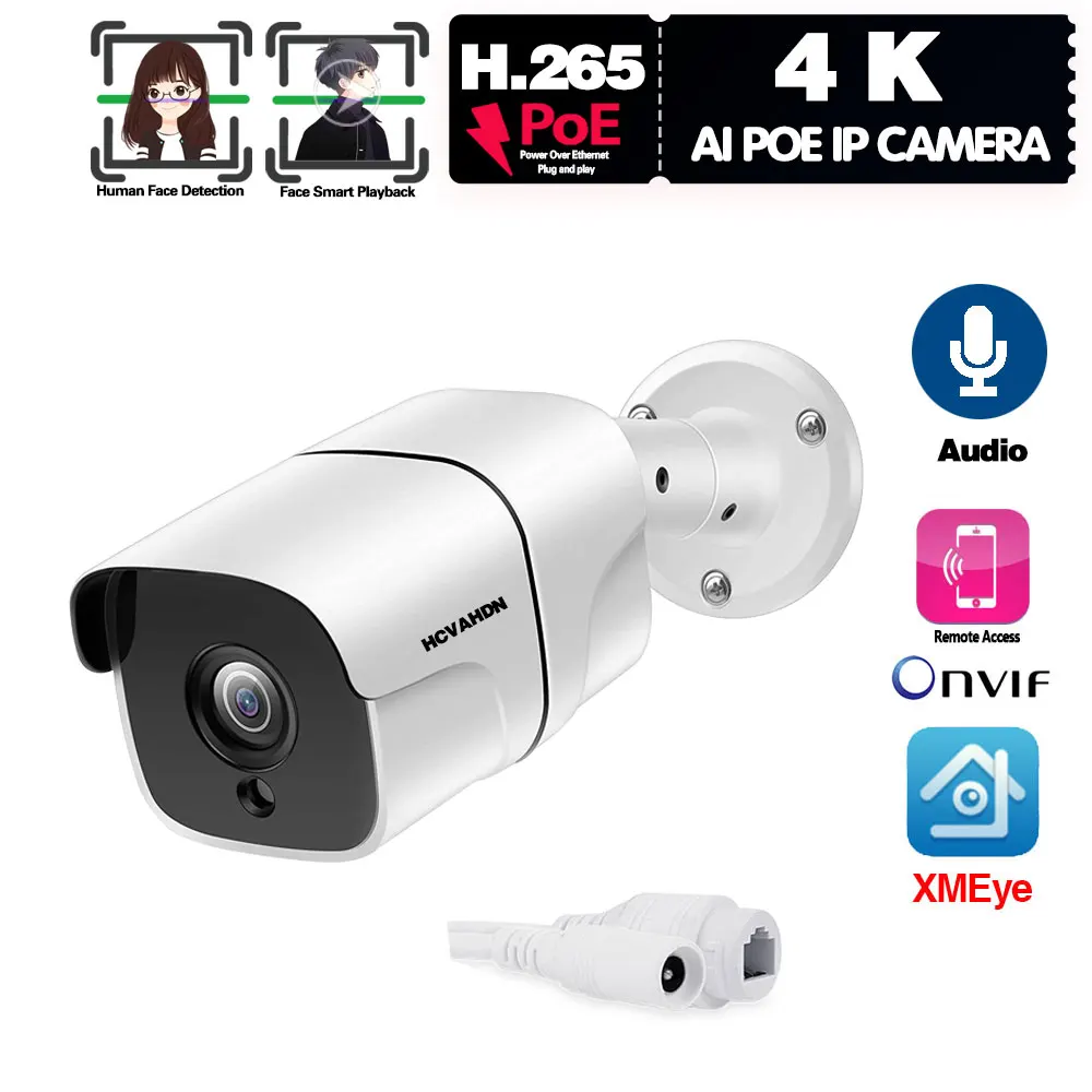 H.265 4K POE IP Bullet Camera IR-CUT Outdoor Waterproof Face Detection 8MP Security Cameras POE CCTV Video Surveillance ONIVF
H.265 4K POE IP Bullet Camera IR-CUT Outdoor Waterproof Face Detection 8MP Security Cameras POE CCTV Video Surveillance ONIVF