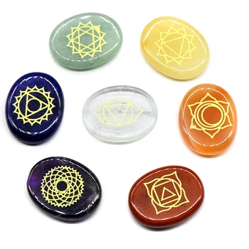 High Quality 7 Pcs Assorted Colors Chakra Stones Natural Reiki Healing Crystal Stone With Engraved Symbols For Meditation Reiki
High Quality 7 Pcs Assorted Colors Chakra Stones Natural Reiki Healing Crystal Stone With Engraved Symbols For Meditation Reiki