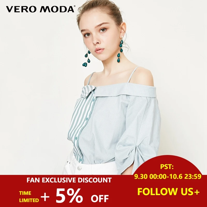 Vero Moda 2019 New Women's Stripe Splice Turn-down Collar 3/4 Sleeves Blouse Shirt|318331549
Vero Moda 2019 New Women's Stripe Splice Turn-down Collar 3/4 Sleeves Blouse Shirt|318331549