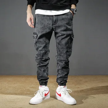 Fashion Streetwear Men Jeans Black Gray Loose Fit Big Pocket Cargo Pants Slack Bottom Hip Hop Jeans Men Joggers Pants Hombre
Fashion Streetwear Men Jeans Black Gray Loose Fit Big Pocket Cargo Pants Slack Bottom Hip Hop Jeans Men Joggers Pants Hombre