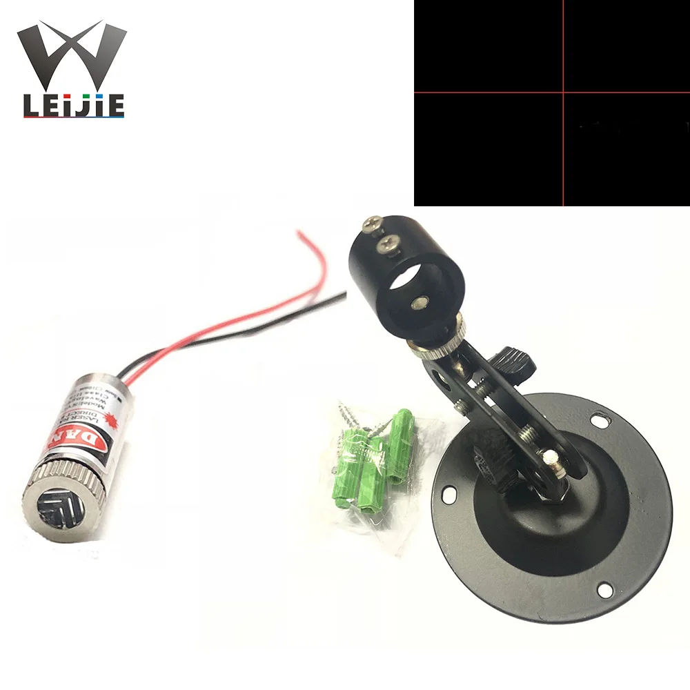 

Adjustable Focusable 650nm 5mW 12*35mm Red Cross 3V-5V Laser Module w/360 Degree 12mm Holder Support Bracket 12mm LED LD Module