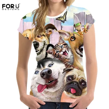 FORUDESIGNS Women's T Shirt Cute Pet Cat Dog Pattern Summer Fashion Female Casual Tshirt Short Sleeve Girls Tees for Girls Tops
FORUDESIGNS Women's T Shirt Cute Pet Cat Dog Pattern Summer Fashion Female Casual Tshirt Short Sleeve Girls Tees for Girls Tops