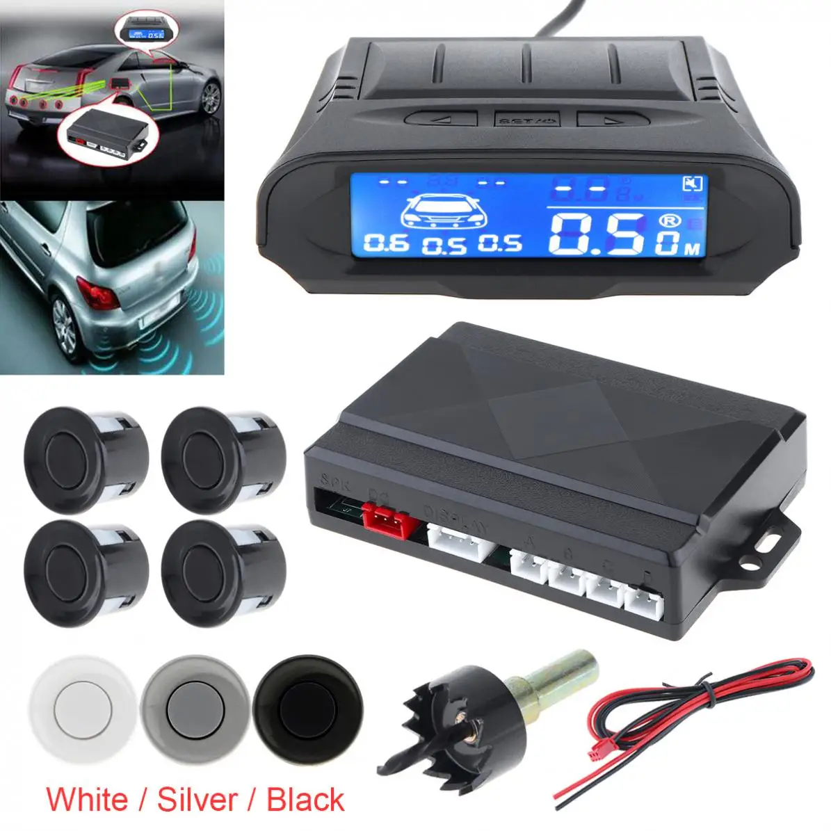 Digital LCD Display Car Monitor Parking Sensor Kit Auto Radar Detector 4 Sensors Alarm Indicator Reverse Backup Radar System
Digital LCD Display Car Monitor Parking Sensor Kit Auto Radar Detector 4 Sensors Alarm Indicator Reverse Backup Radar System