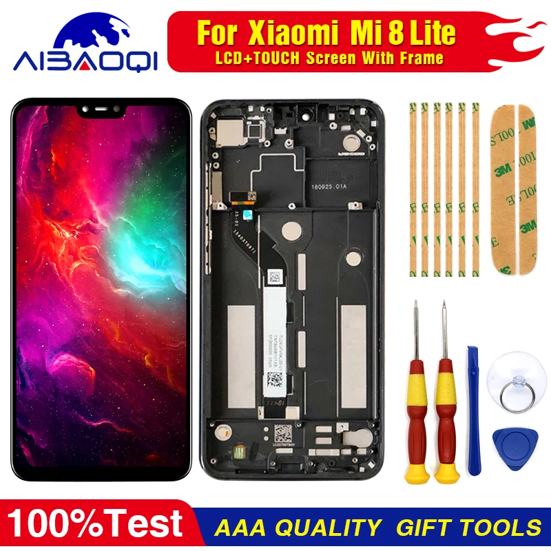 AiBaoQi For 6.26'' Xiaomi mi 8 lite LCD&Touch screen Digitizer with frame assembly lcd screen display replacment tools
AiBaoQi For 6.26'' Xiaomi mi 8 lite LCD&Touch screen Digitizer with frame assembly lcd screen display replacment tools