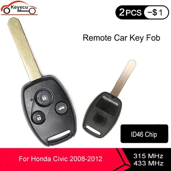 KEYECU Remote Car Key Fob 3 Button 315MHz 433MHz ID46 Chip for Honda Civic 2008 2009 2010 2011 2012
KEYECU Remote Car Key Fob 3 Button 315MHz 433MHz ID46 Chip for Honda Civic 2008 2009 2010 2011 2012