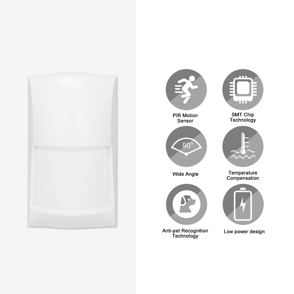 Wired PIR Sensor 10KG Anti-Pet Immunity for Smart Home Burglar Security Alarm System Infrared Motion Detector
Wired PIR Sensor 10KG Anti-Pet Immunity for Smart Home Burglar Security Alarm System Infrared Motion Detector