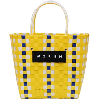 Summer Beach Basket Patchwork Striped Hand-Woven Color Casual Women'S Handbag Handbag Handbag Trend Fashion Pvc Bag 
Summer Beach Basket Patchwork Striped Hand-Woven Color Casual Women'S Handbag Handbag Handbag Trend Fashion Pvc Bag